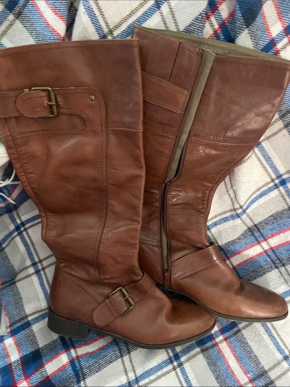 Nine West Brown Leather boots extended calf